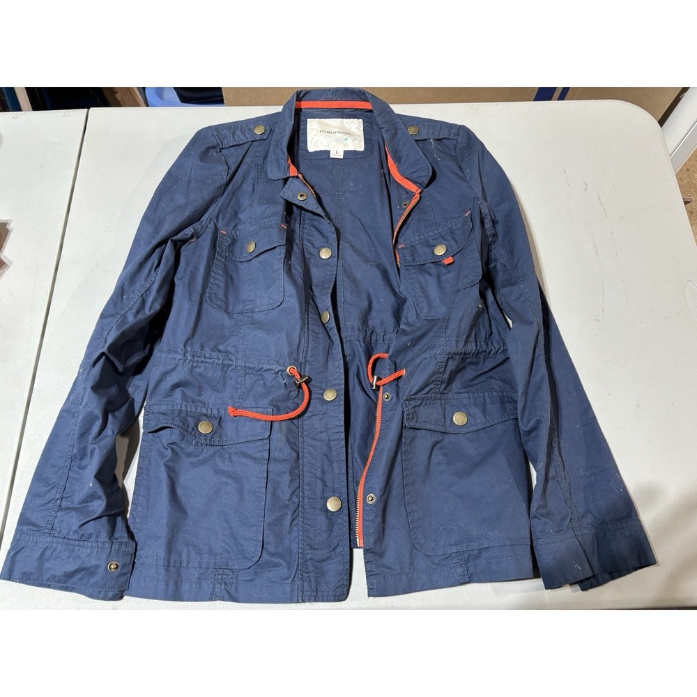 Maurices‎ lightweight women's jacket navy/orange size Large Full Zip